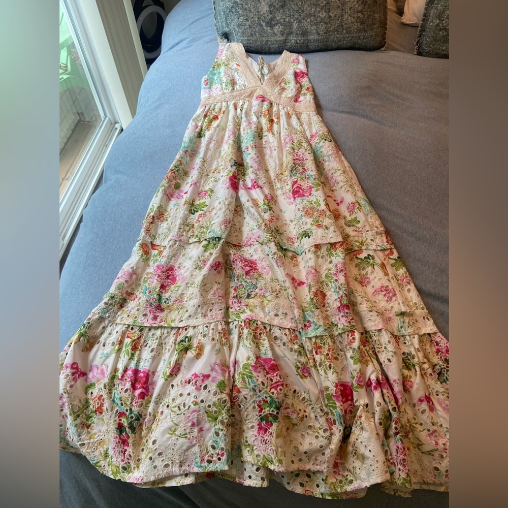 Just Me tropical floral lace midi dress - Picture 2 of 5